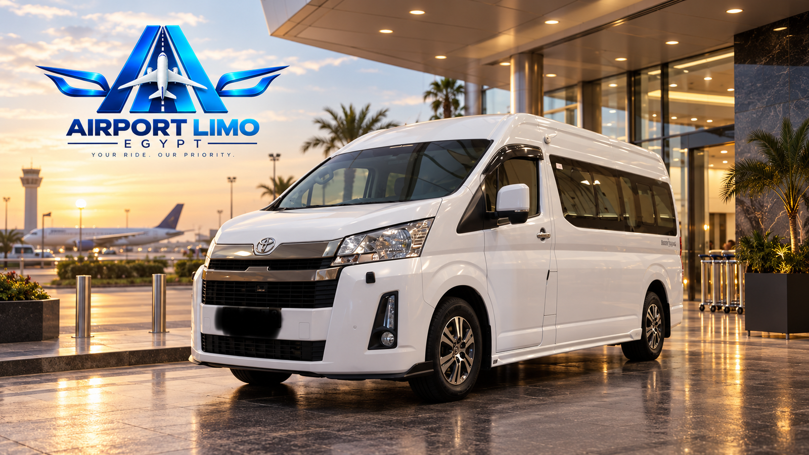 تويوتا هايس لخدمة ليموزين المطار من شركة Airport Limo Eg